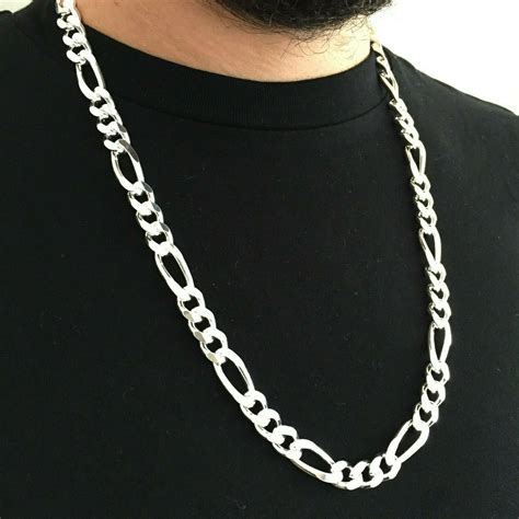 925 Sterling Silver Figaro Marina Link Chain 